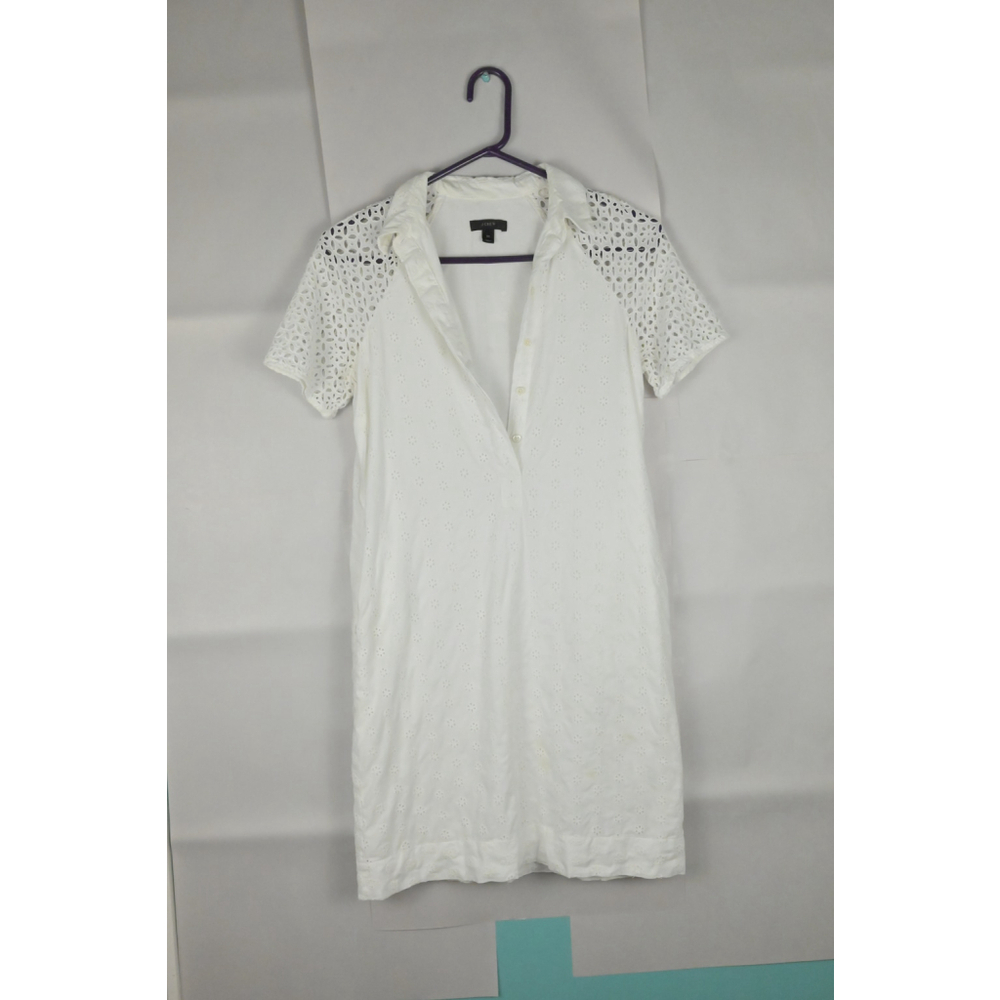 Women's J.Crew White Eyelet Short Sleeve Mini Dress Size 00